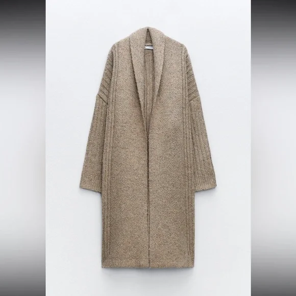Zara Ribbed Knit Coat (S) - Picture 2 of 5